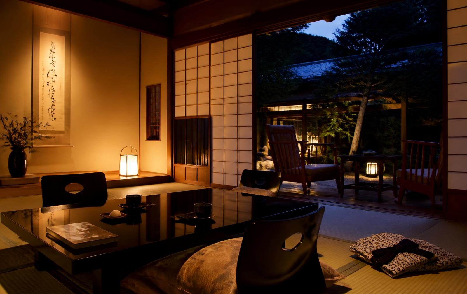 Illustrative photograph of a Japanese-style room opening onto a garden